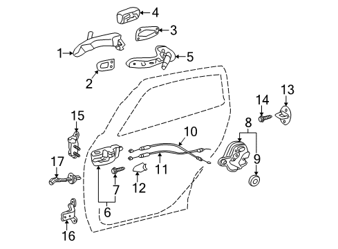 2010 Pontiac Vibe Lower Hinge Diagram for 88969843