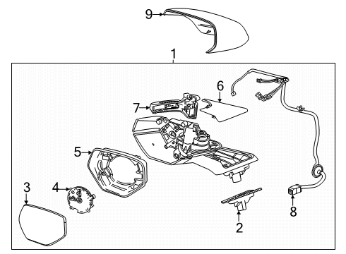 2025 Chevy Corvette Outside Mirrors Diagram