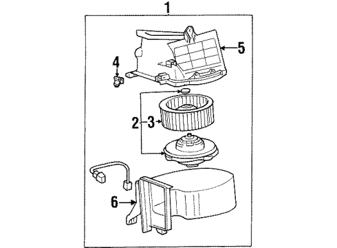 1999 Chevy Prizm Blower Motor & Fan Diagram
