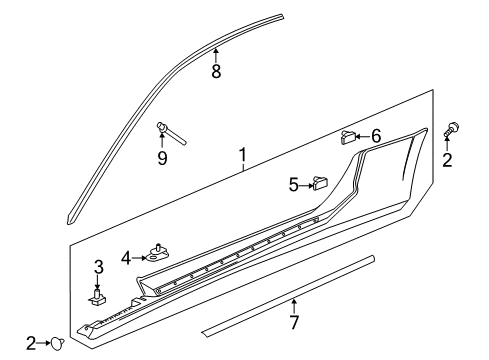 2020 Chevy Camaro Exterior Trim - Pillars Diagram 3 - Thumbnail