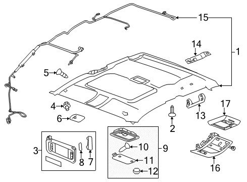 2012 Chevy Silverado 2500 HD Interior Trim - Cab Diagram 2 - Thumbnail