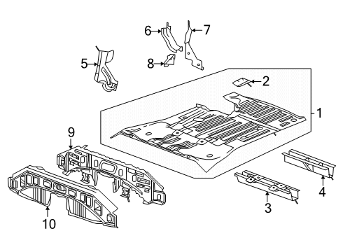 2024 Buick Envision Panel, Floor And Toe Panel Diagram for 26379402