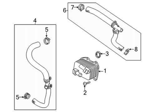 2022 Cadillac CT4 Oil Cooler Diagram for 12696432