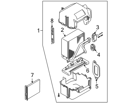 2004 Chevy Aveo A/C Evaporator Components Diagram