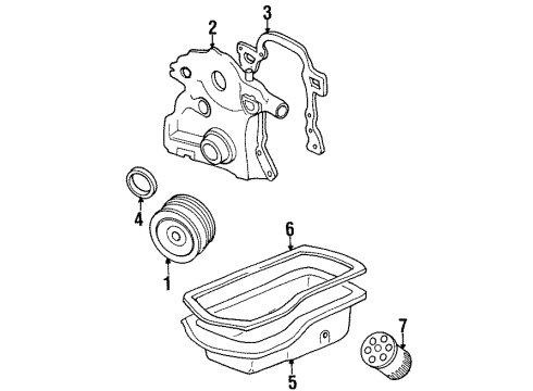 1993 Oldsmobile Achieva Timing Cover, Front Diagram for 24502351