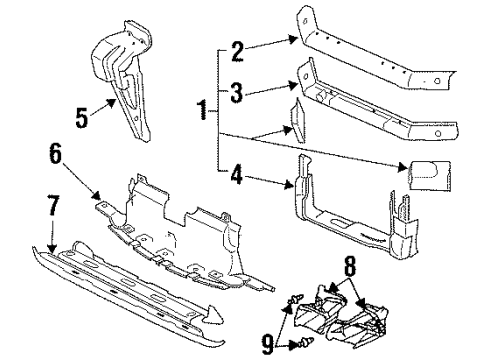2000 Pontiac Grand Prix Lower Tie Bar, Front Diagram for 12530145