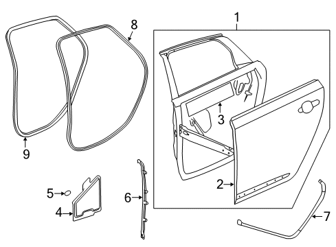 2019 Cadillac XTS Door & Components Diagram