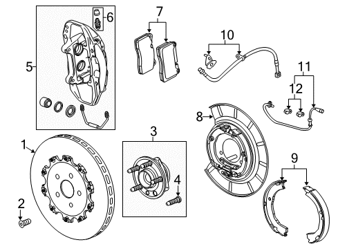 2014 Chevy Camaro Parking Brake Shoes Diagram for 92234842