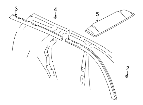 2003 Saturn Vue Exterior Trim - Roof Diagram