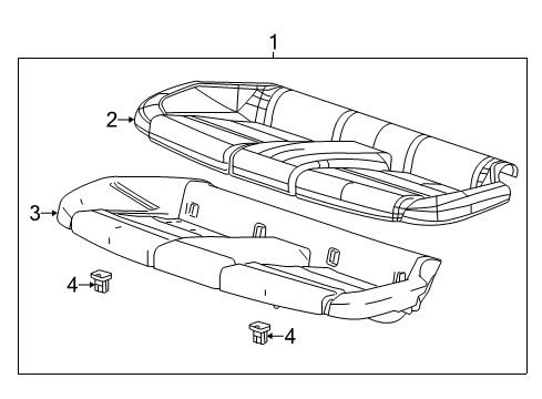 2016 Cadillac ATS Seat Cushion Pad, Rear Diagram for 23461373