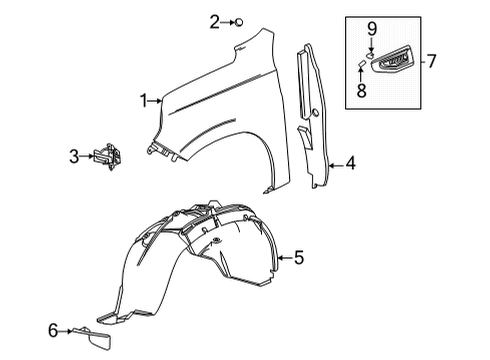 2025 GMC Yukon Fender & Components Diagram