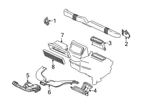 2007 Chevy Equinox Air Duct Diagram for 25966782