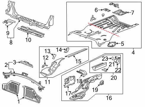 2018 Chevy Volt Battery Tray Diagram for 23361409