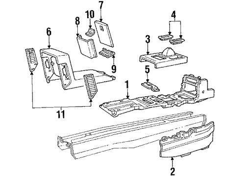 1986 Pontiac Fiero Ashtray Diagram for 10031793