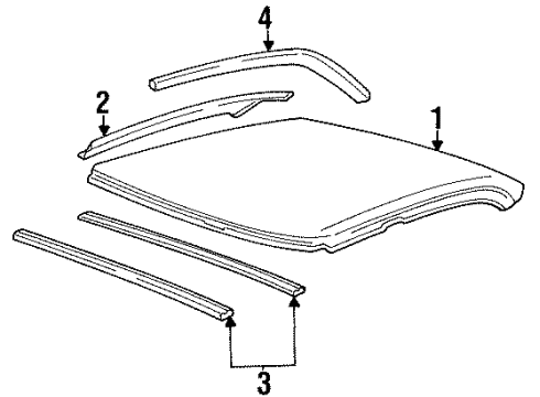 1999 Buick LeSabre Drip Molding, Driver Side Diagram for 25653443