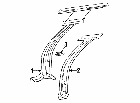 1991 Buick Regal Center Pillar, Driver Side Diagram for 10157091