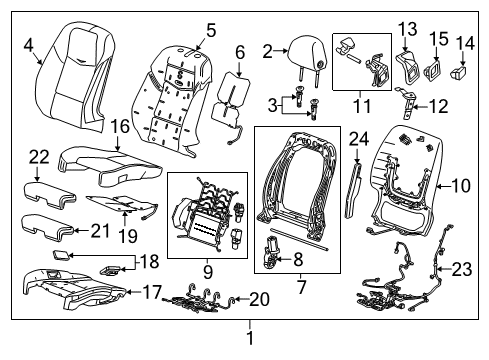 2015 Cadillac ATS Lumbar Support Diagram for 23164577