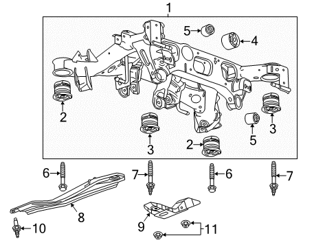 2017 Cadillac ATS Suspension Mounting - Rear Diagram