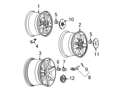 2004 Cadillac CTS Valve Stem Grommet Diagram for 25754190