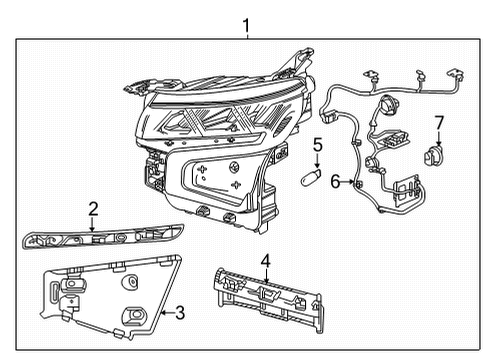 2024 Chevy Tahoe Headlamp Components Diagram