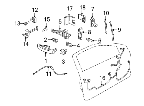 2008 Saturn Astra Lock Cable, Front Diagram for 24463581