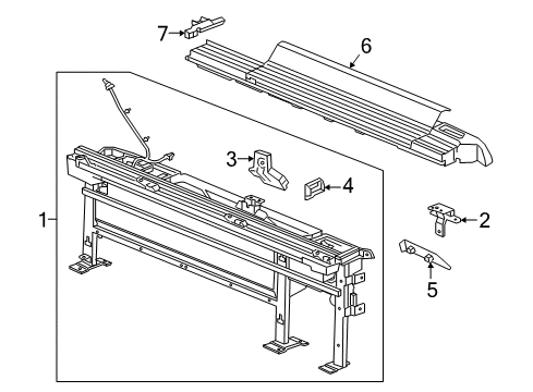 2017 GMC Sierra 1500 Storage Box Bracket, Rear Passenger Side Diagram for 84167828