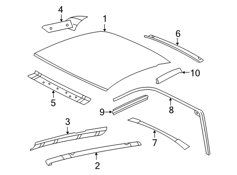 1999 Chevy Cavalier Exterior Trim - Roof Diagram