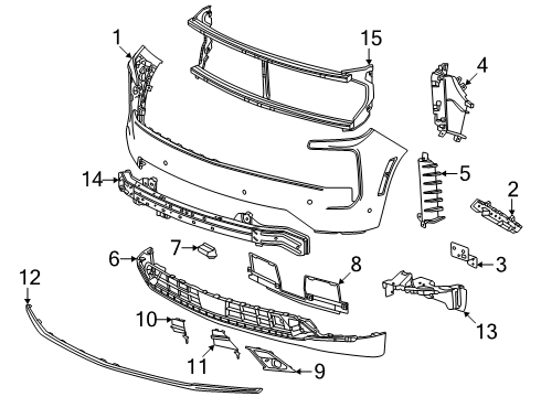 2025 Chevy Suburban Duct-Front Bumper Fascia Outer Air *Black Diagram for 86782906