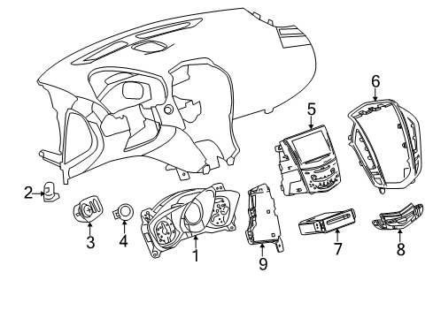 2013 Cadillac SRX A/C & Heater Control Units Diagram