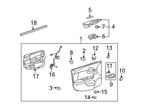 2010 Chevy Malibu Interior Trim - Front Door Diagram