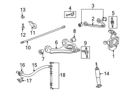 2002 Chevy Avalanche 2500 Front Suspension Components Diagram 2 - Thumbnail