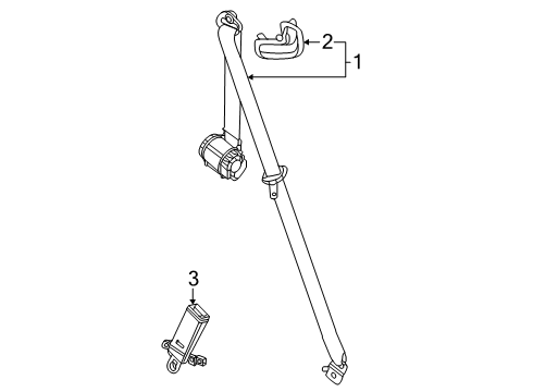 2025 Cadillac ESCALADE IQ Second Row Seat Belts Diagram