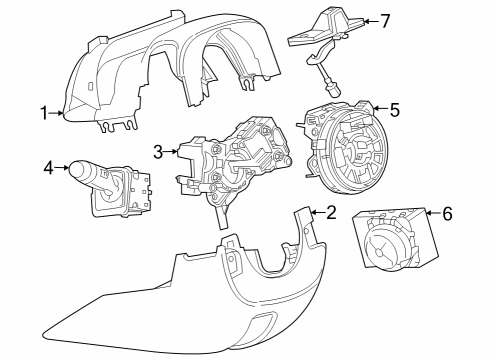 2024 GMC Sierra 1500 Upper Column Cover Diagram for 87853840