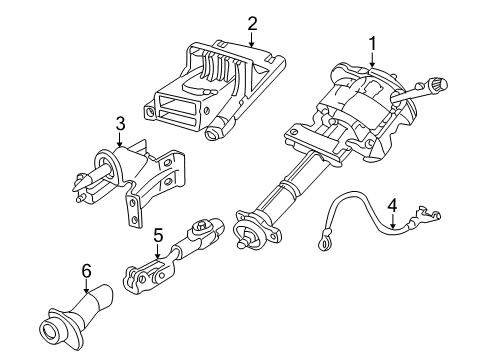 2004 Pontiac Aztek Steering Column Assembly Diagram