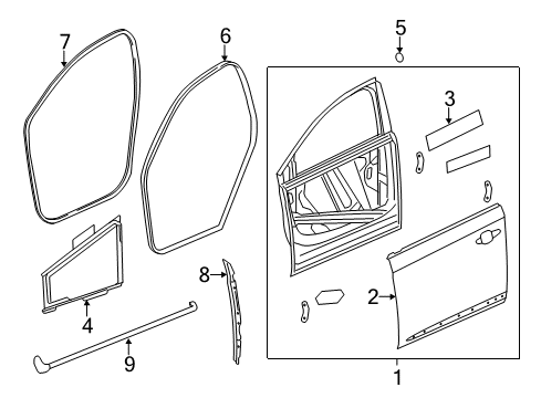 2016 Cadillac XTS Sound Absorber, Front Diagram for 23438138