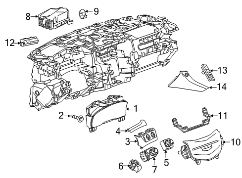 2018 Cadillac Escalade ESV Ignition Switch, Piano Black Diagram for 84510071