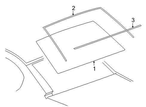 2007 Pontiac G6 Glass & Hardware - Back Glass Diagram