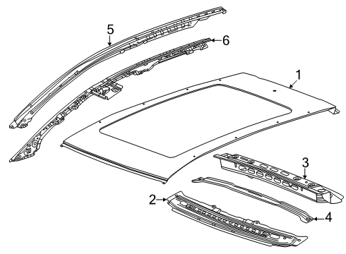 2025 Chevy Equinox EV Roof & Components Diagram