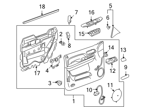 2008 Cadillac Escalade Courtesy Lamp, Driver Side Diagram for 15874999