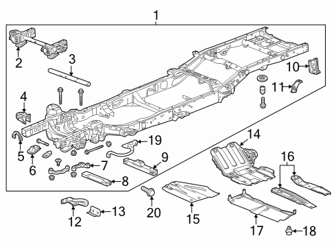 2015 Chevy Silverado 1500 Air Deflector, Front Diagram for 22822886