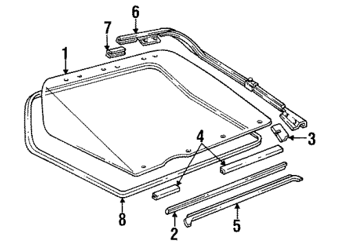 1988 Chevy Camaro Glass - Lift Gate Diagram