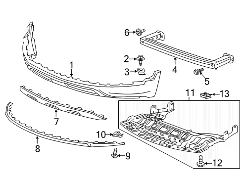 2022 Buick Encore Bumper & Components - Front Diagram