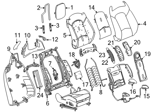 2024 Cadillac CT5 Heater, Front/Rear Seat Heater Diagram for 85164112