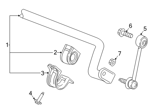 2025 GMC Acadia Stabilizer Bar & Components Diagram 2 - Thumbnail