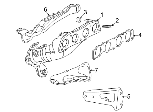 2009 Pontiac Vibe Exhaust Manifold Diagram for 19185676
