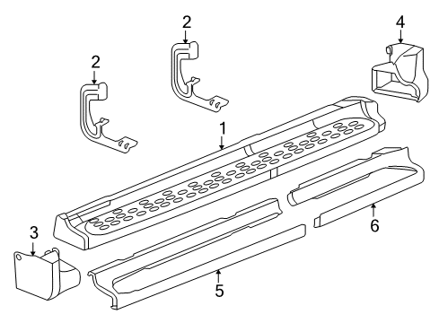 2006 GMC Yukon Running Board, Driver Side Diagram for 15214815