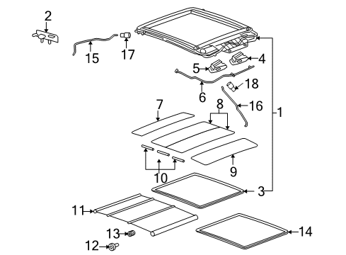 2006 Pontiac G6 Sunroof Assembly Diagram for 22731428