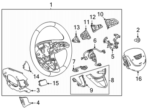 2024 Cadillac CT4 Cruise Switch Bolt Diagram for 11601887