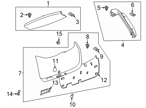 2024 GMC Terrain Interior Trim - Lift Gate Diagram
