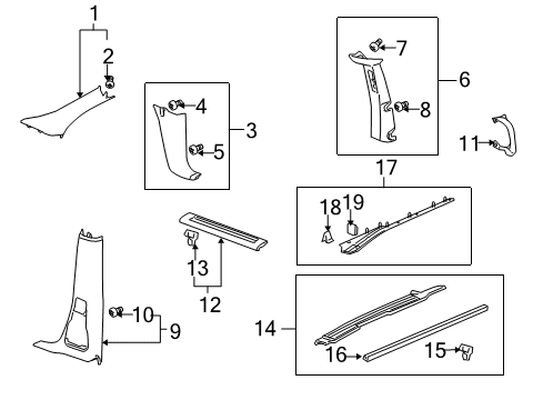 2005 Pontiac Montana Assist Strap, Gray, Passenger Side Diagram for 10365694